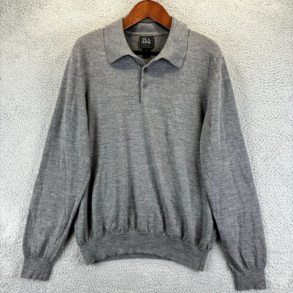 Mens Merino Wool Sweater XXL Gray Kurt Cobain Grandpacore Academia Preppy